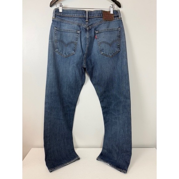 Levi's 505 Mens Jeans Blue Straight Fit Button Fly Distressed Size 32x30 - Picture 3 of 16